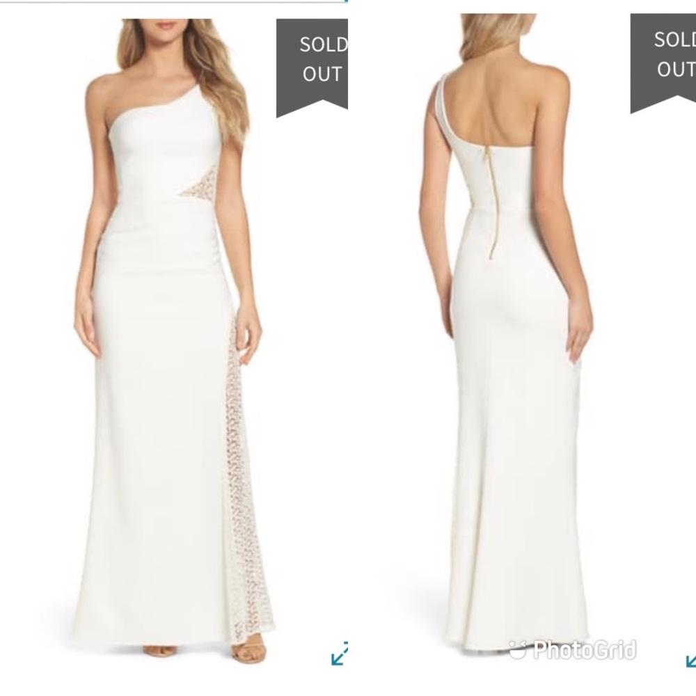 MOVING SALE ‼️ 
Worn Once: Maria Bianca Nero Olivia Lace 1-Shoulder Gown
